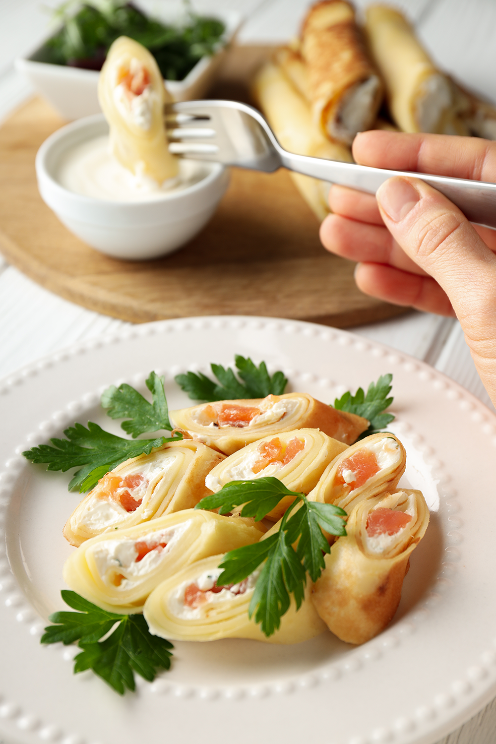 Smoked Salmon and Cream Cheese Pinwheels