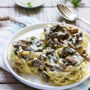 Boursin and Mushroom Linguine