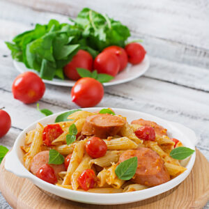 Kielbasa and Tomato Rigatoni