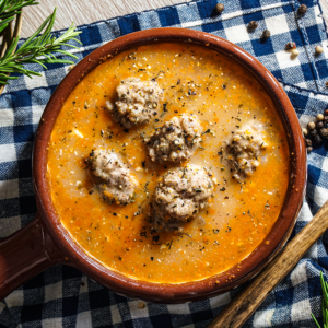 Porcupine Meatball Soup