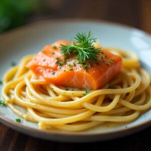 Smoked Salmon Pasta with Creamy Dill Sauce